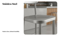 Manufacturing-inspired design Upholstered Highspine Stool with spinerest Bar Chair Modern Design Seating Furniture Sturdy Construction for Business Owners, Homeowners, pairs, Cafe, Front Desk, Restaurant, Dining Room