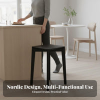 Stackable Square Stool Nordic Design Stackable Wooden Stool Space-Saving