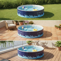 Rigid-Sided Hardboard Pool No-Inflation Foldable Pool Easy Setup Sturdy for Garden