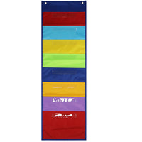 Rainbow File Organizer Hanging Bag with 8 Pockets and Label Window