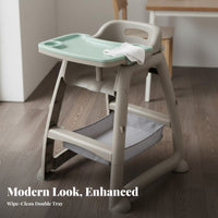 Multi-Functional Infant Eating Chair Five-Point Harness Young Child Dining Seat with Tray PP Material Convertible Infant High Chair for Mealtime