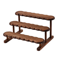 Walnut Wood Figure Display Stand with Wave Design