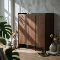 Solid Wood Shoe Storage Unit Removable Shelf Entryway Shoe Storage Unit Open Bottom Footwear Organizer for Hallway