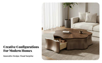 2 Pieces Cumulus and Flower Table Set Asymmetrical Shape CumulusShaped Accent Table Set Rounded Corners Space-Saving