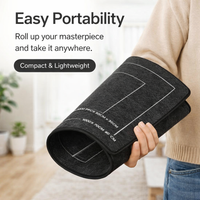 Space Saving Storage Puzzle Mat with Thick Felt Material for Adults, Portable Roll Design for Game Room and Home, Drawstring Closure