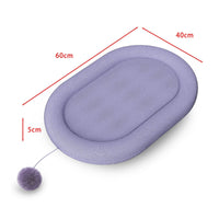 Padded Rim Oval Pet Scratching Board Recessed Center Jute Pet Scratcher Dangling Ball Toy Pet Furniture Low-Height