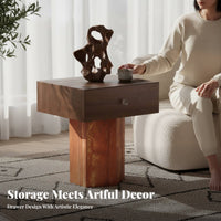Sofa Side Table Wabi-Sabi Aesthetic Mushroom-Shaped Storage Table Vintage Look Multi-Functional for Bedroom, Study