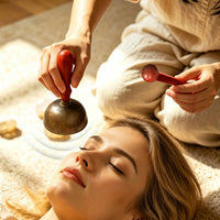 Brass Handheld Singing Bowl Set for Meditation and Yoga