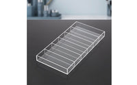 6-Compartment Acrylic Cosmetic Storage Box Rectangular Eyeglass Organizer with Six Compartments Easy Access Makeup Brush Tray Space-Saving for Beauty Enthusiasts