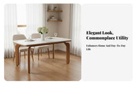 Modern Minimalist Design Rectangular Table with Elephant Legs Sturdy Construction Dining Furniture Easy to Clean Indoor Furnishing Scratch Resistant for Small Apartment Dwellers, Families, Homeowners, Kitchen, Family Gatherings, Home