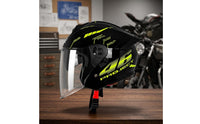 Ventilated Motorcycle Open Face Helmet | Adjustable, Helmet with Quick Release Buckle, for City Riding