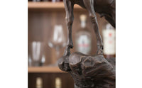 Bronze Deer Sculpture Polished Finish Bronze Deer Figurine Hand-Finished Home Decor for Gift