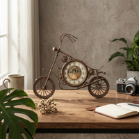 Wrought Iron Motorcycle Timepiece Large Size Motorcycle Wall Timepiece for Shop