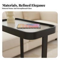 2-Tier C-Shaped Table Waterproof Surface Home Furniture Scratch-Resistant