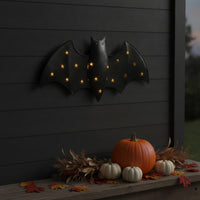 Light-up Nocturnal Creature Decoration with LED Glowing Nocturnal Creature Wall Decor Spooky Lighted Bats Silhouette for Party Backdrop, Front Porch, Entryway