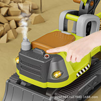 Multifunctional Large Excavator Ride-On Toy with Steam Spray, Sand Digging, for Kids