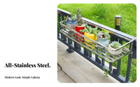Hanging Railing Planter Space-Saving Flower Pot Shelf Easy Installation for Deck