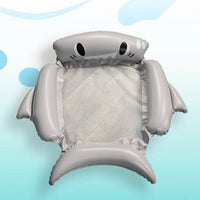 Portable Shark Pool Lounger with Mesh Seat Lightweight Inflatable Shark Pool Raft Long-Lasting Floating Lounge Chair Heavy-Duty for Adults, Kids