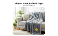 Cartoon Embroidered Throw Soft and Cozy Fleece Coverlet High Density Textile
