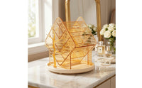 Rotating Cosmetic Organizer Clear Makeup Organizer with Rotating Base Compact Storage Shelf for Dressing Table