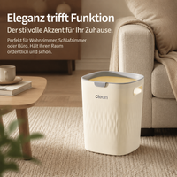 Square plastic trash can, 2-pack waste bin with removable lid, cream deposit bottle collection bin for household