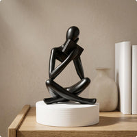 Reading Figurine Pedestal Base Book Figurine Resin for Desk