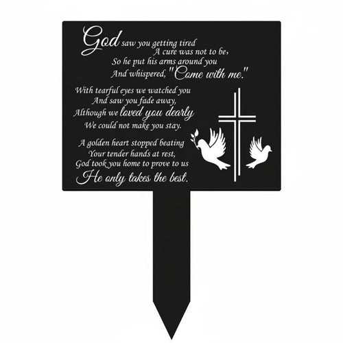Memorial Plaque Design Cemetery Memorial Stake Sign Meaningful Inscription Cemetery Decoration Stake for Gravesite
