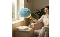 Decorative Rose Flower Table Lamp Ambient Lamp with Rose Lampshade Button-Switch Night Light Elegant for Bedroom, Nightstand, Reading Corner