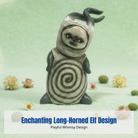 Creative Resin Elf Decor, Long-Horned Doll Sculpture, Desktop Garden Accent