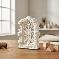 Floral Window Dollhouse Decor Realistic Intricacy 1:12 Scale Window Frame Ornate