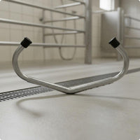 Adjustable Antianimal Restraint Bar Black End Ends Stainless Steel Kick Bar