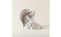Resting Angel Figurine Vintage Angel Statue Resin Cherub Statue White for Photographers