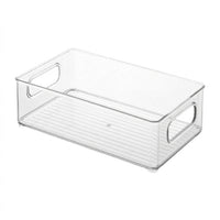 Desktop Organizer Box with Handle, Clear Acrylic Stackable Storage Bin, Large Capacity for Dorm Room, Snack for Students
