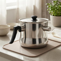 Milk Pot with Lid Long Handle Stainless Steel Milk Pot Even Heating Stainless Steel Saucepan for Kitchen