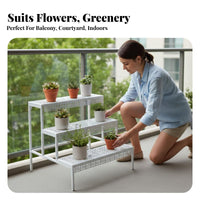3-Tier Stepped Plant Shelf Stable Load-Bearing 3-Tier Plant Stand Heavy Duty