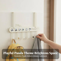 Panda Themed Hook Rail Traceless Adhesive Animal-Shaped Hanger Easy to Install