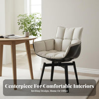 Curved Supportrest Pedestal Chair Modern-Designd Dining Seat Rotating Function Thickly Padded Pad for Design Aficionados