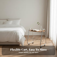 2-Tier Wheeled Rack Minimalist and aesthetic Bedside Table With casters for Beside a Sofa