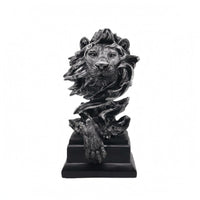 Resin Animal Head Sculpture Artisanal Interior Accent Rustic Look