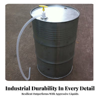 Corrosion-Resistant Manual Hand-Pull Oil Pump Short-Style Barrel Pump with Metal Tube for Mechanics, Farmers, Workshop, Garage, Farm
