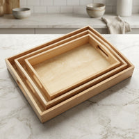3 Pieces Educational Tray with Handles Stackable Tray with Handles