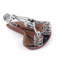 Genuine Leather Bicycle Saddle with Triple Springs
