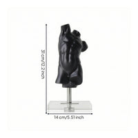 Abstract Torso Statue Matte Black Torso Sculpture Artistic for Art Collectors