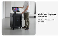 Mobile Amplifier Cabinet With Casters Audio Equipment Cabinet Open Air Design Rolling Stereo Component Rack for Home Theater Enthusiasts, Living Room