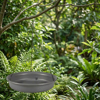 Hanging Bird Feeder and Decorative Bird Bath, Large Size Resin Bird Feeder Tray with Drainage Holes, Round Mesh Feeder for Garden Outdoor Decor