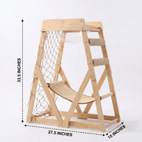 Cat Activity Tree Perch with Sisal Scratching Posts, 3-Level Wood Indoor Tree for Cats Climbing, Stable Structure Furniture for Apartments