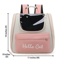 Cat Backpack and Dog Backpack with Transparent Window, PVC Material Small Pet Carrier for Small Dogs, Portable Breathable Outdoor Pet Carrier
