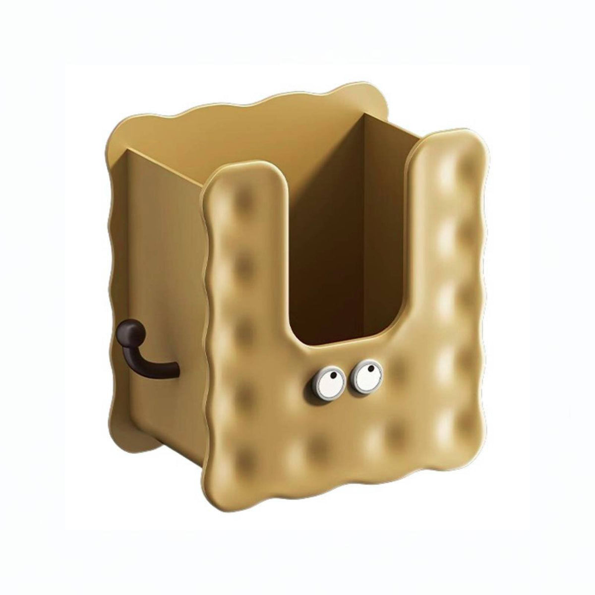 biscuits Shaped Tissue Holder Waterproof Wall-Mounted Wipe Dispenser With Side Hook Cartoon Storage Box for Dorm Room