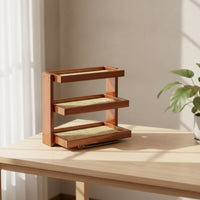 Three-Tier Storage Shelf Tiered Countertop Rack with Trays Sturdy Furniture for Tea Room