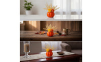 Fall Artificial Pumpkin Centerpiece Harvest Pumpkin with Flowers Autumnal Tabletop Decor Seasonal for Thanksgiving
